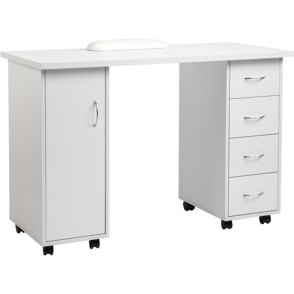 W Spa & Wellness - Rolling Manicure Table Nail Desk Workstation