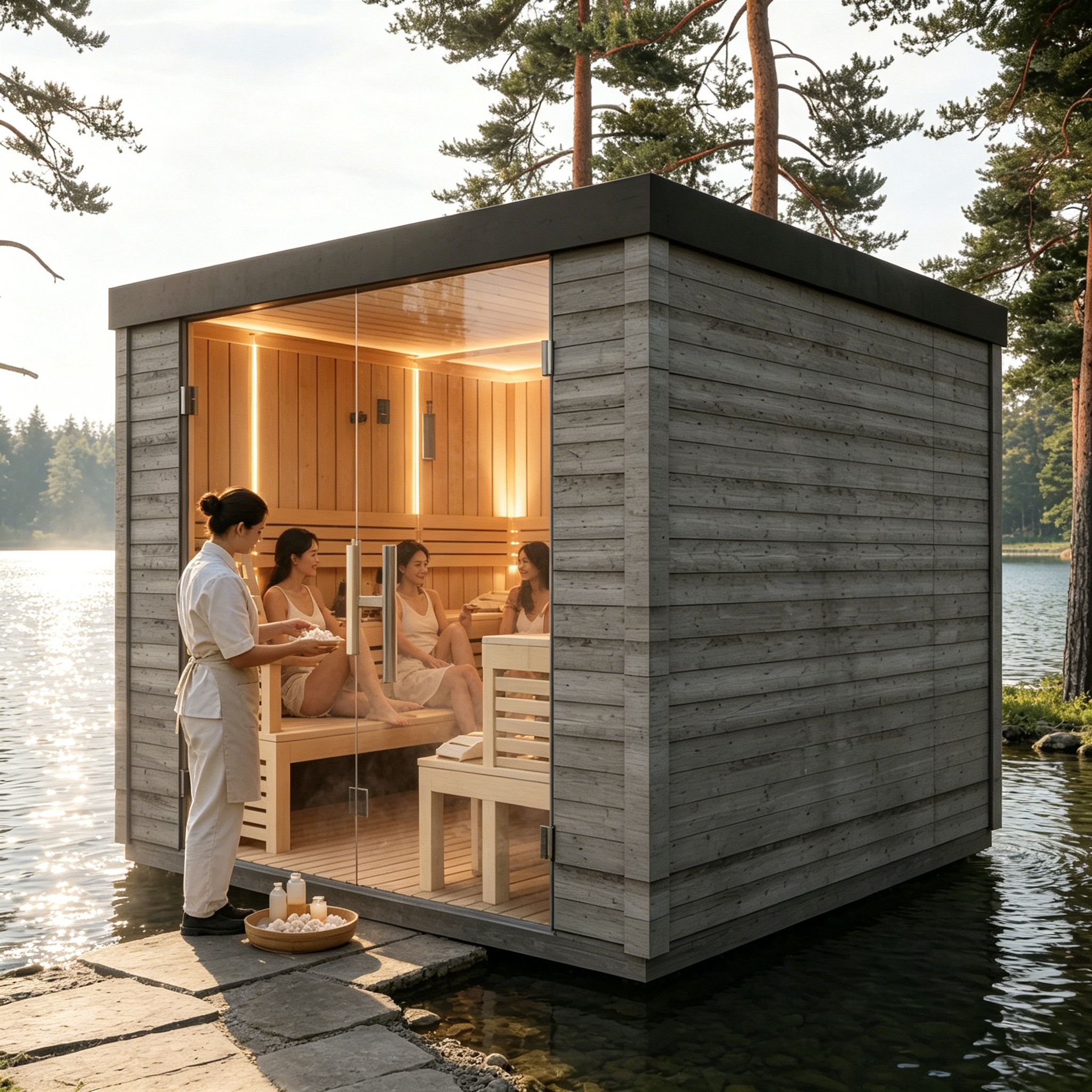 Spa Wellness Family - Backyard Cedar Sauna Barrel Cabin with