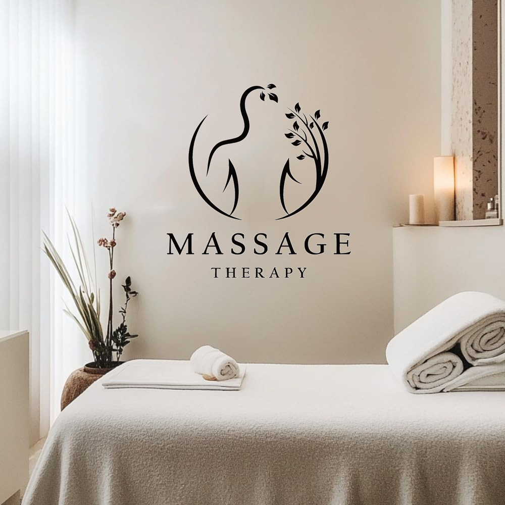 Wellness Spa With Massage - Massage Therapy Vinyl Wall Decal for