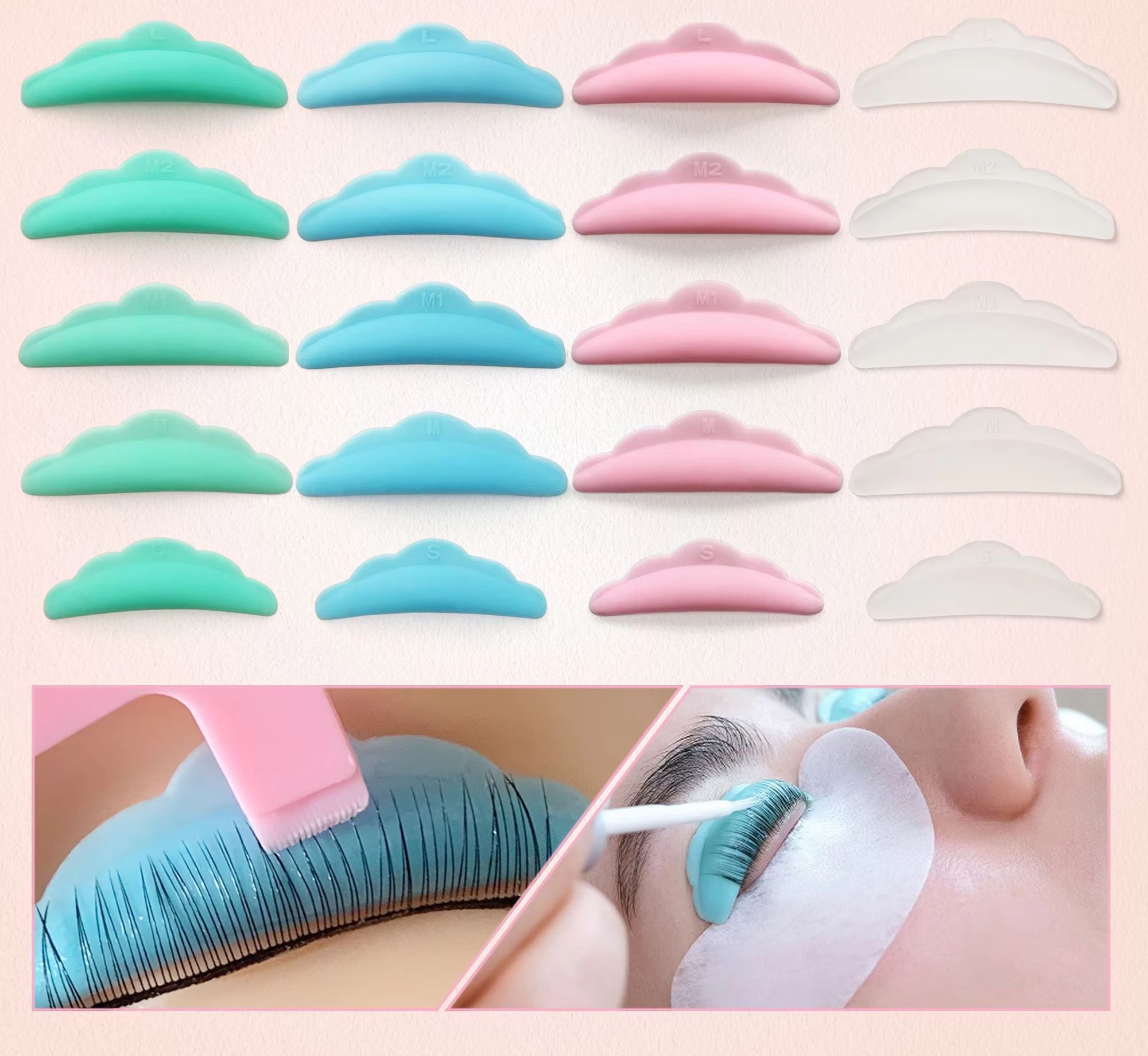 Lash Lift Kit - 50Pairs Eyelash Lifting Kit Silicone Pad